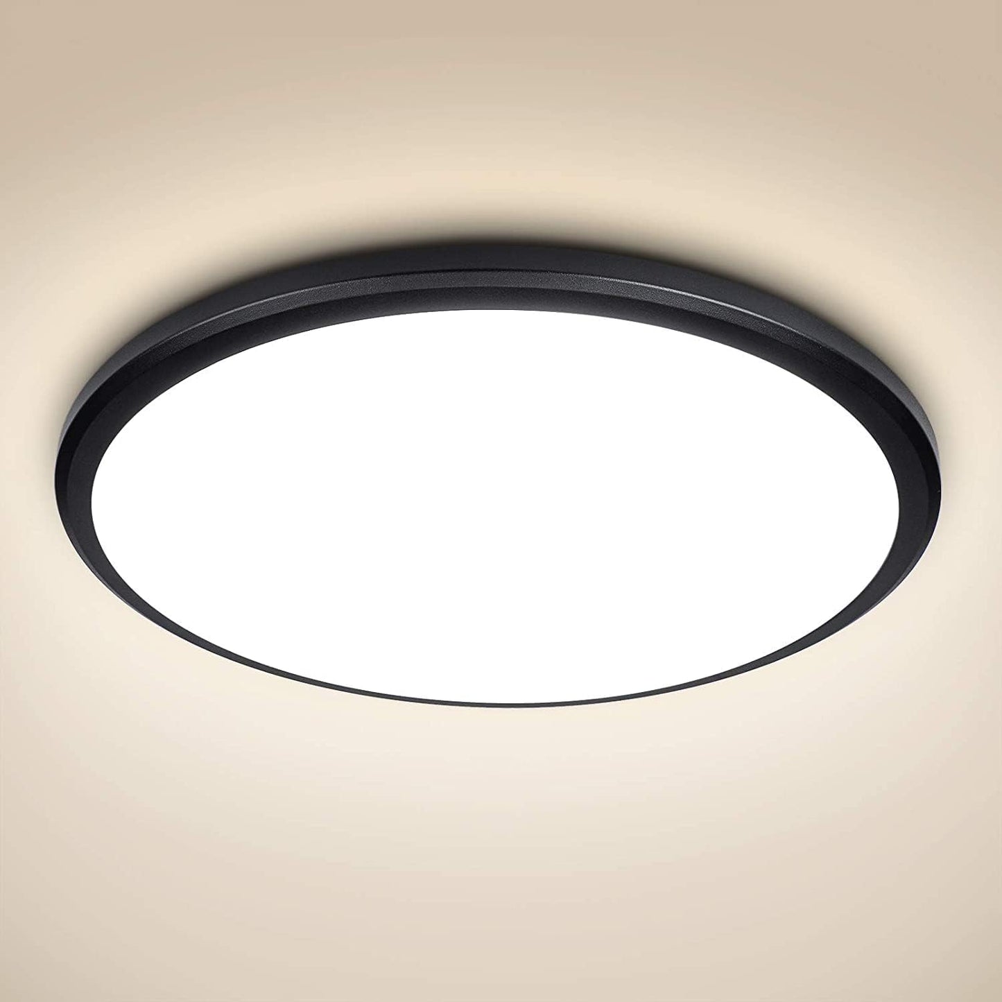 24W Ultra-Thin LED Ceiling Light with Dimmable 2000K Backlight. Warm Night Light & Timer. Modern 12 Inch Round Flush Mount for Bedroom Living Room Kitchen