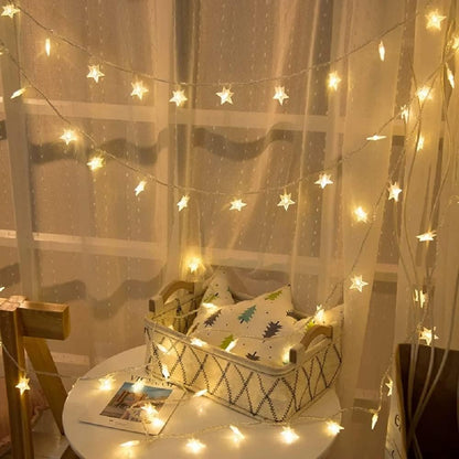 Clerance Sale -LED String Lights. Mains Powered 20 LED Star Christmas Lights with Remote Control 300cm. 8 Modes Fairy Lights for Girls Bedroom. Xmas Lights for Christmas Decoration Indoor Outdoor