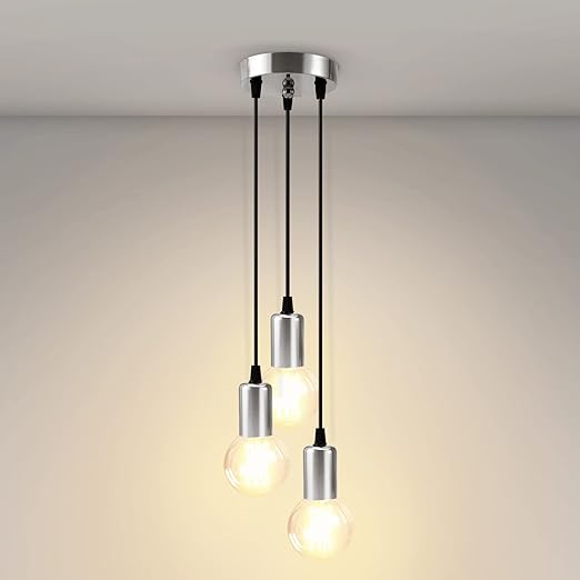 Industrial Chrome 3-Light Retro Pendant Ceiling Light Fixture