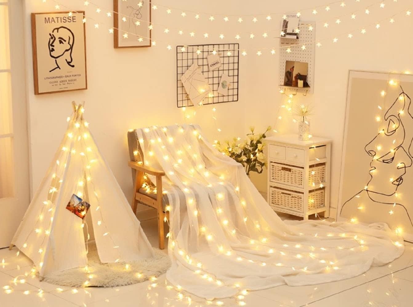 Clerance Sale -LED String Lights. Mains Powered 20 LED Star Christmas Lights with Remote Control 300cm. 8 Modes Fairy Lights for Girls Bedroom. Xmas Lights for Christmas Decoration Indoor Outdoor