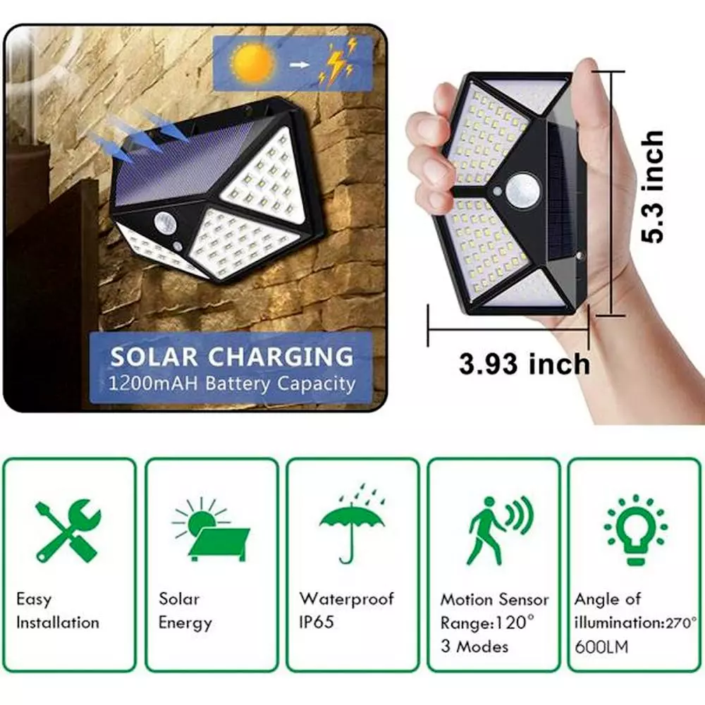 4X Solar Power PIR Motion Sensor