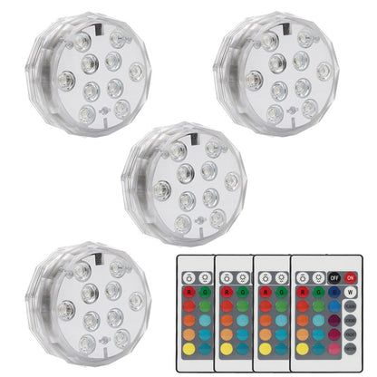 4 Pack Waterproof Submersible Underwater Pool Lights