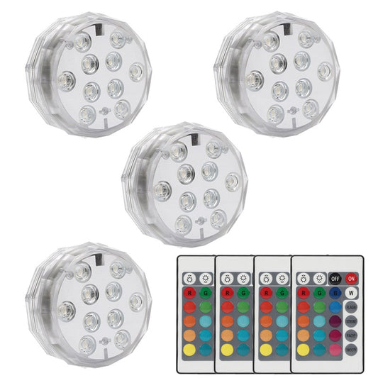 4 Pack Waterproof Submersible Underwater Pool Lights