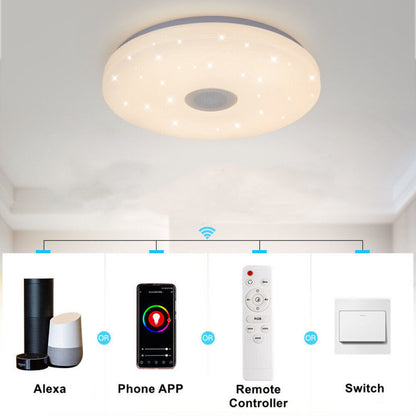 48W RGB LED Ceiling Light with Bluetooth Speaker & Remote. Music Sync. Dimmable & Smart App Control