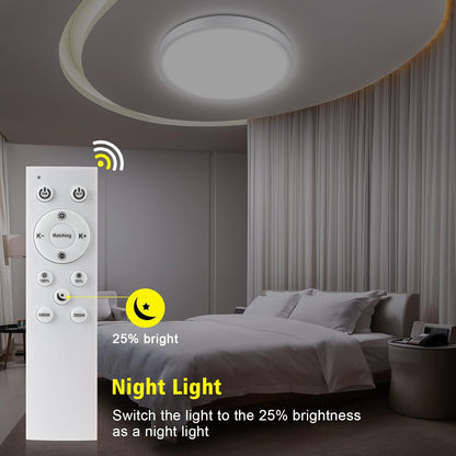 Dimmable LED Ceiling Light Panel with Remote. 24W
