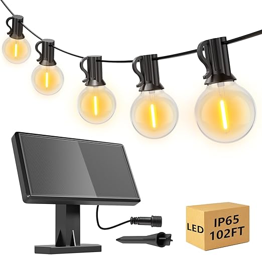 100FT Outdoor LED String Lights. Waterproof. 52 Bulbs