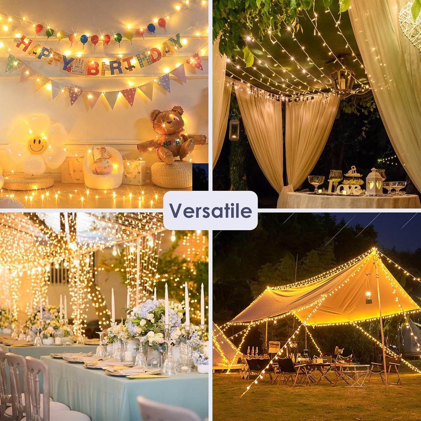 15M Plug-In Fairy Lights. 120 LED. 8 Modes. Waterproof