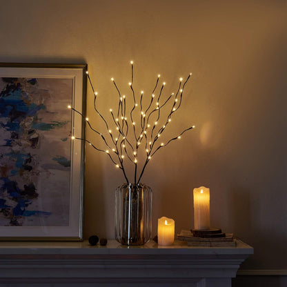 3PK White Birch Twig Lights with 60 LEDs – 76cm