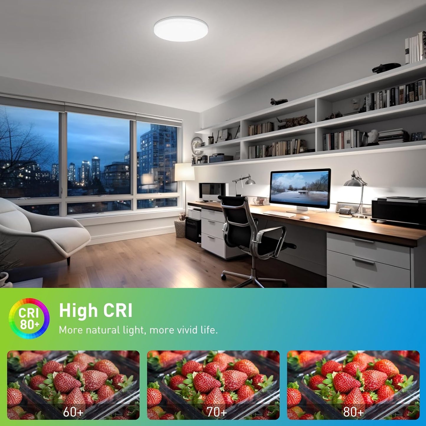 48W Ultra Slim LED Ceiling Light – 6500K Daylight. 4320LM. Ø30cm