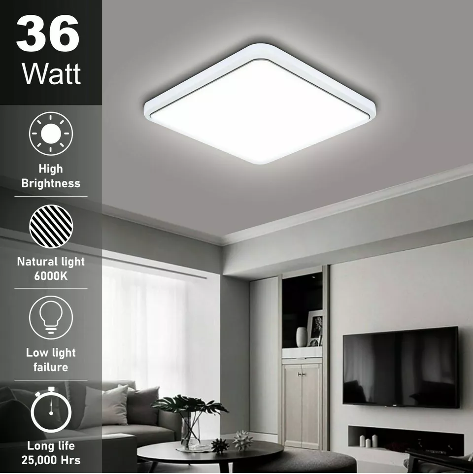 LED Ceiling Panel Light 12W-72W Modern Square Lamp
