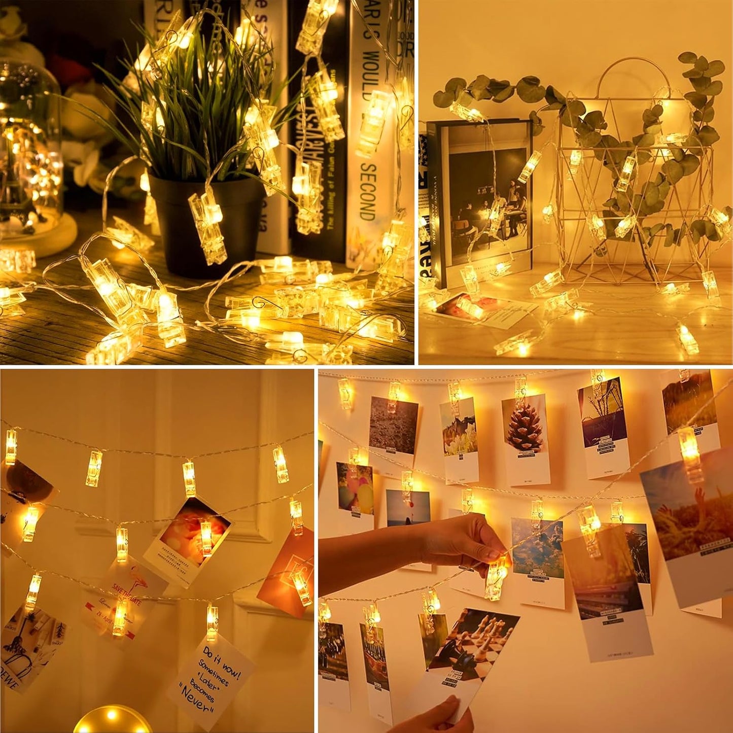 3M Photo Clip String Lights – 20 LED. 8 Modes. Battery Powered