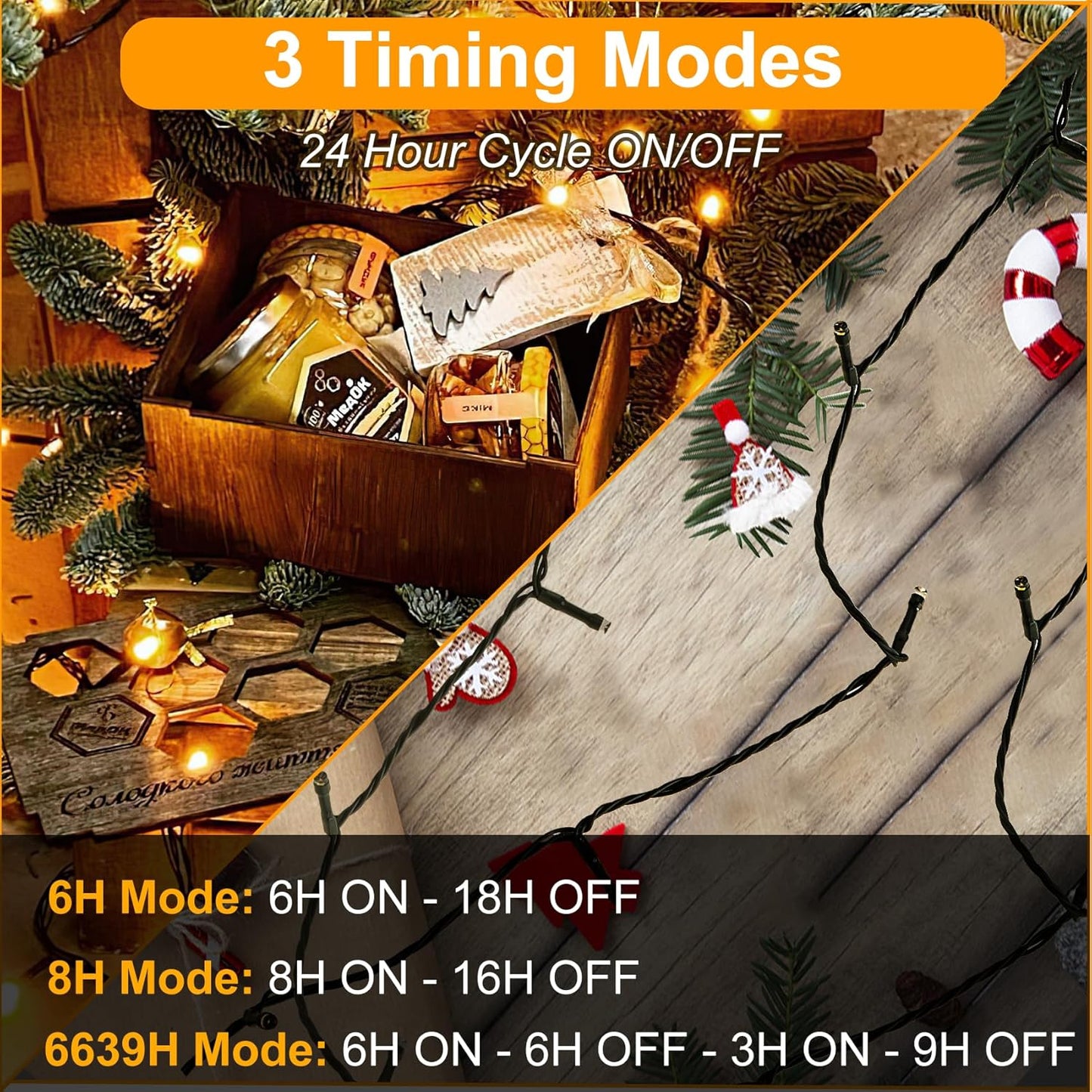 29.2M 220 LED Plug-in Fairy String Lights – Warm White. Remote. 8 Modes