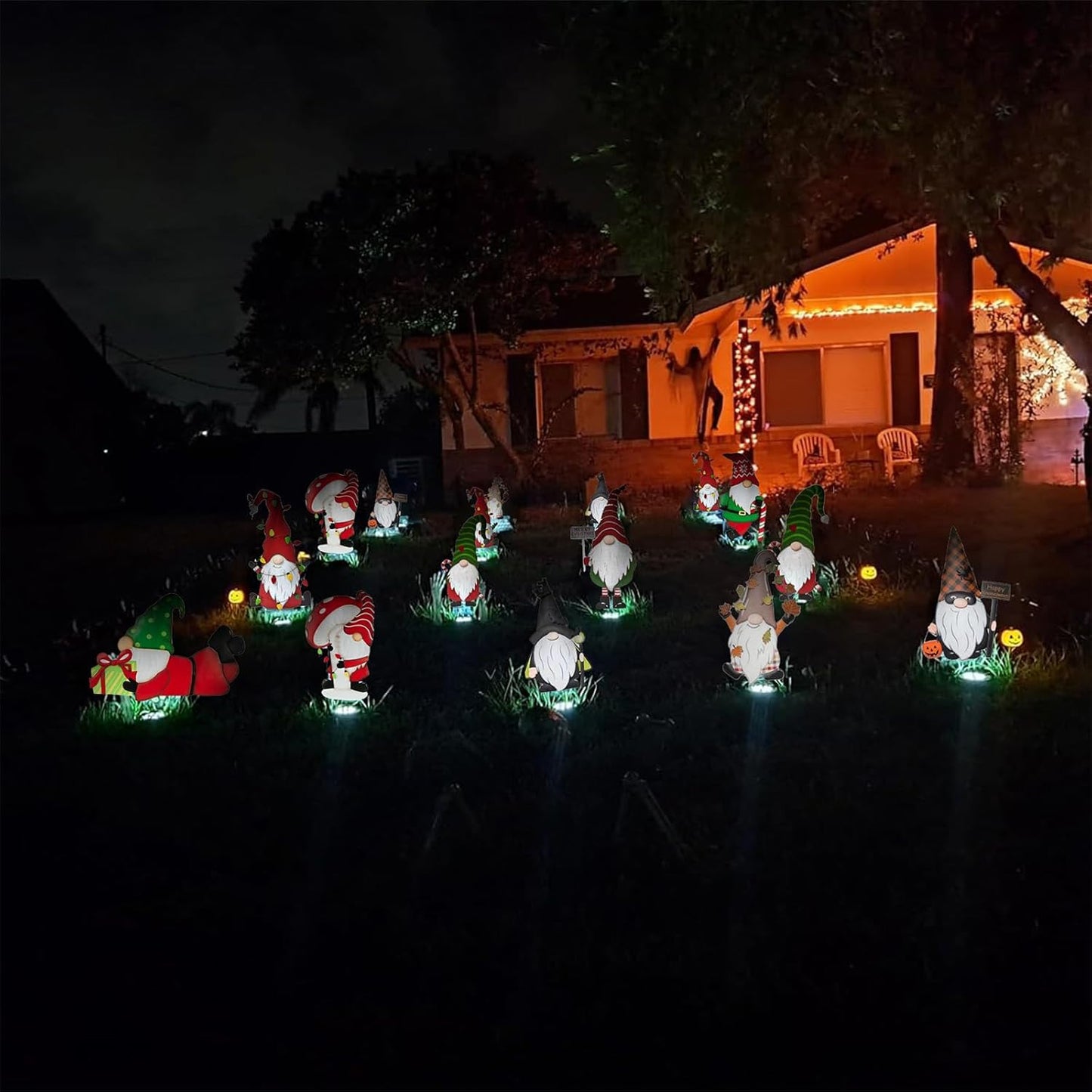 8-Pack Solar Disk Lights. Bright White Outdoor Pathway Lamps