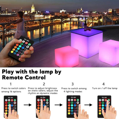 16 Waterproof Color Changing LED Cube Stool Lamp
