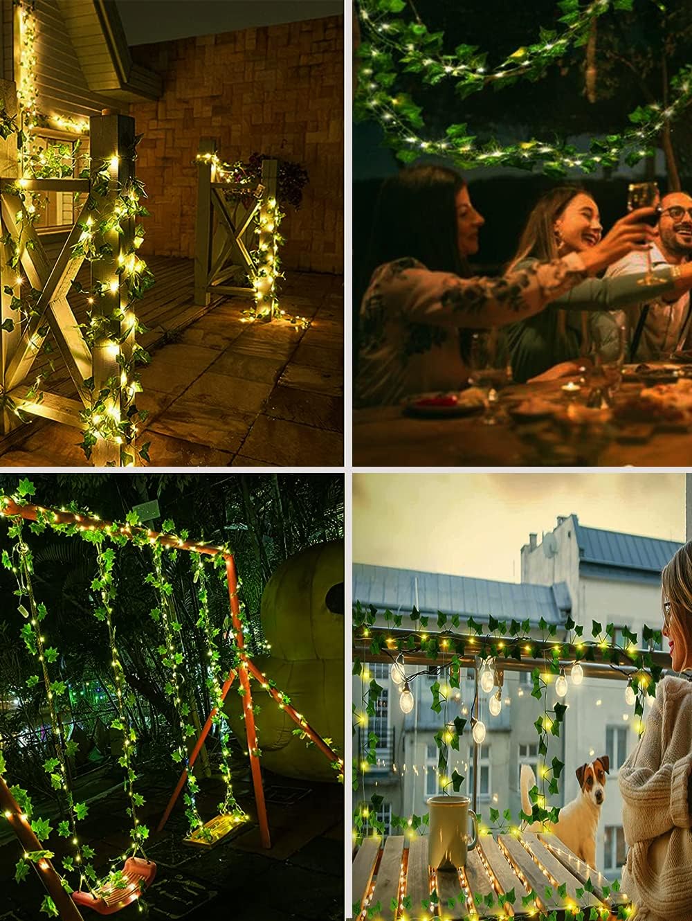 Solar String Lights 10M 100 LED Ivy Garland – Solar Powered. 8 Modes. Waterproof