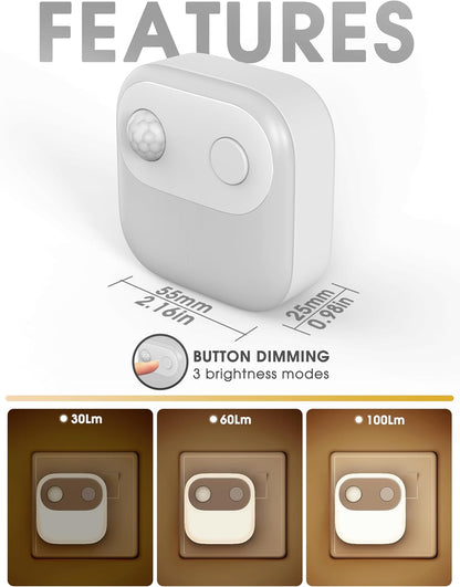 Plug-in Motion Sensor Night Light. 3000K Warm White
