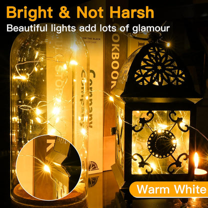 10m 100 LED Copper Fairy Lights – Warm White Battery String Lights
