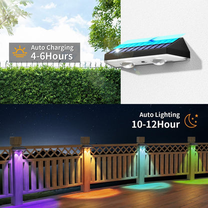 RGB Solar Fence Lights – Waterproof Outdoor Deck Lighting