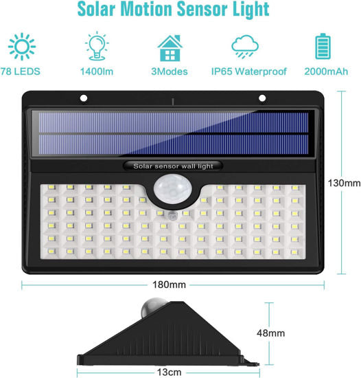 2 Pack Solar Motion Sensor Light