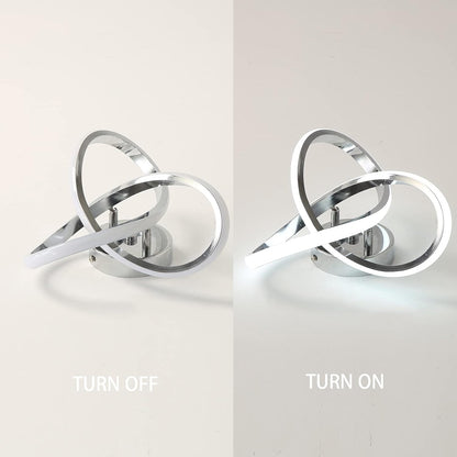 Modern 22W Silver LED Ceiling Light. Cold White