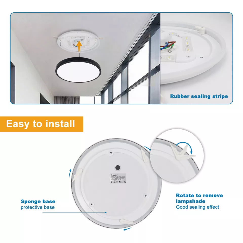 Modern Round LED Ceiling Light – 12W/18W. Waterproof. 6500K