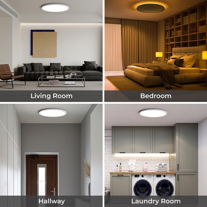 Dimmable LED Ceiling Light 24W with Remote – Adjustable Color Temperature (3000K-6500K) & Night Light Mode for Bedroom. Living Room. Kitchen