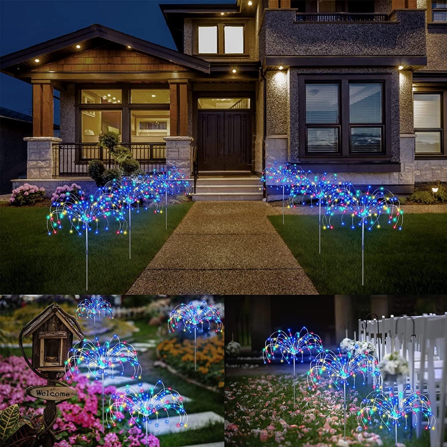 3 Pack Solar Firework Lights – 120 LED Waterproof Lamps