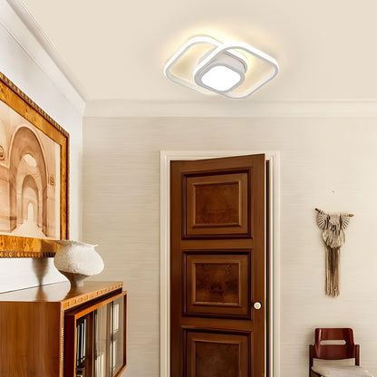 32W LED Ceiling Light. 4000K Neutral White. Modern Double Square Aluminum Ceiling Light