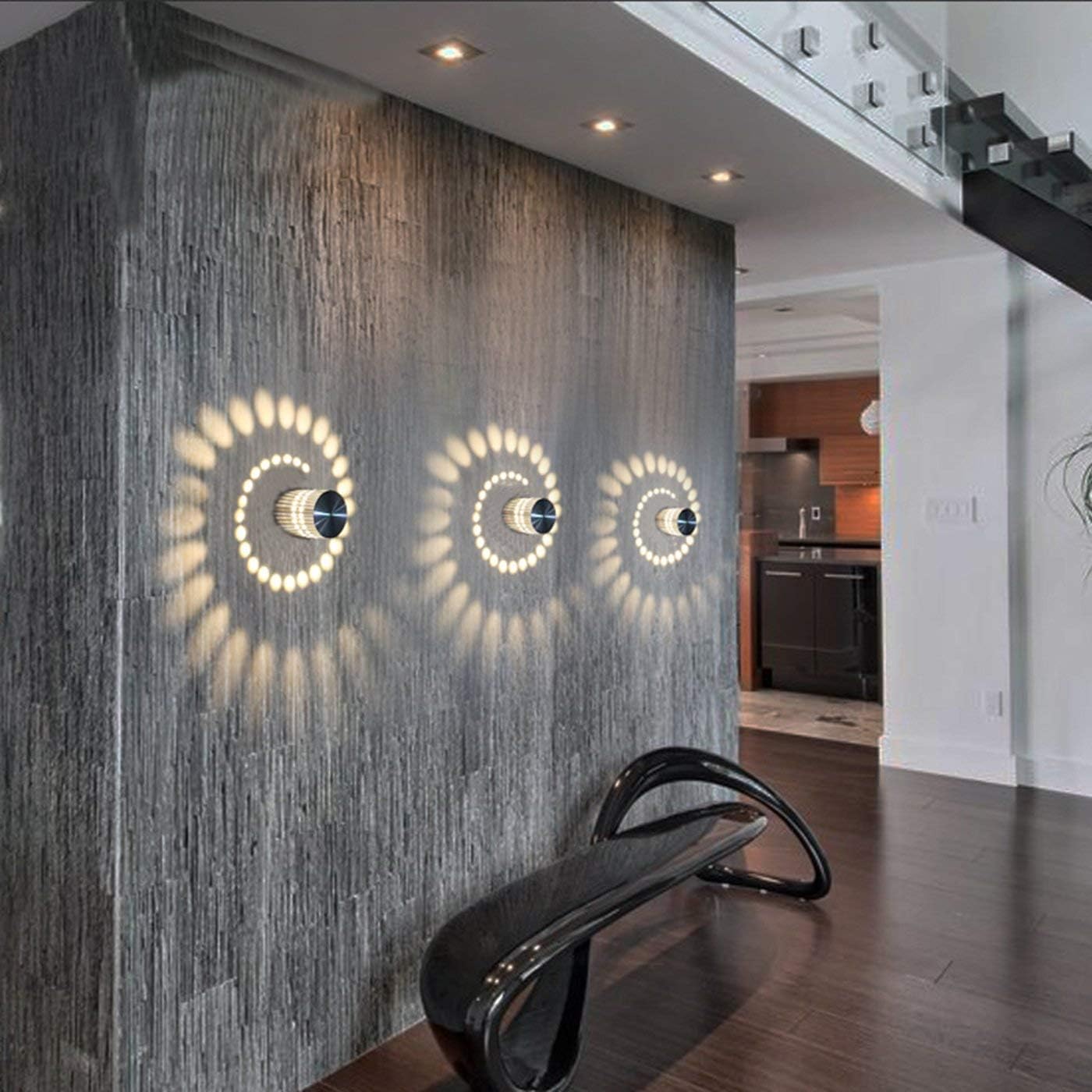 3W LED Wall Light – Modern Aluminum Spiral Lamp