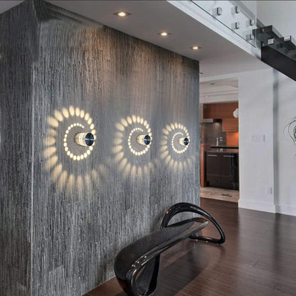 3W LED Wall Light – Modern Aluminum Spiral Lamp