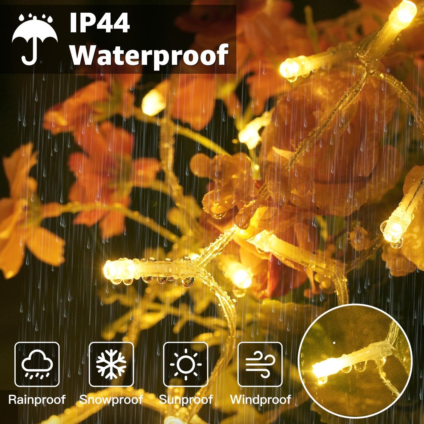 Battery Fairy Lights – 10m. 100 LEDs. 8 Modes. Timer. Waterproof Warm White
