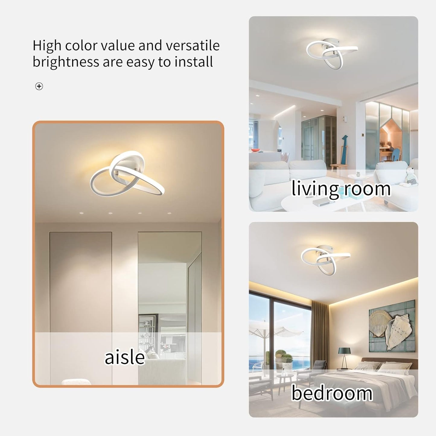 minfair Modern LED Ceiling Light – Round Geometry. 18W. 24cm Diameter