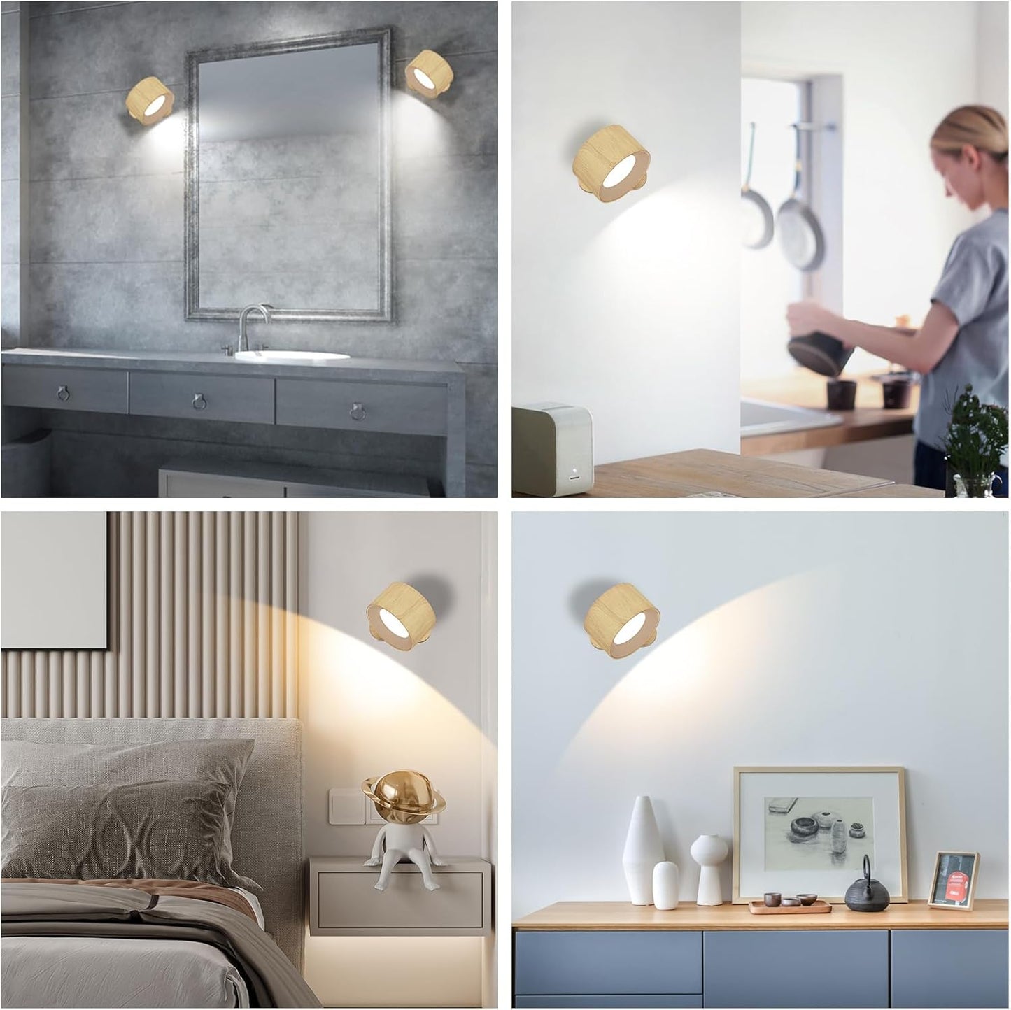 Battery Operated LED Wall Light. Adjustable. 3 Modes