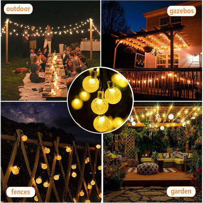 Solar Crystal Ball String Lights – 50 LED. 24FT. Waterproof