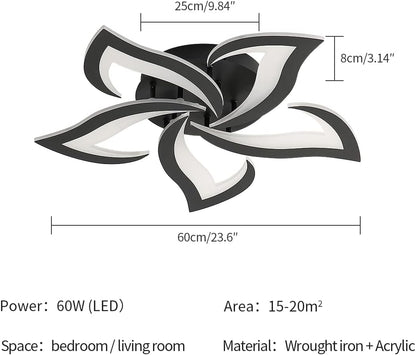 Modern Petal LED Ceiling Light – 60W Cool White Flush Mount Fixture
