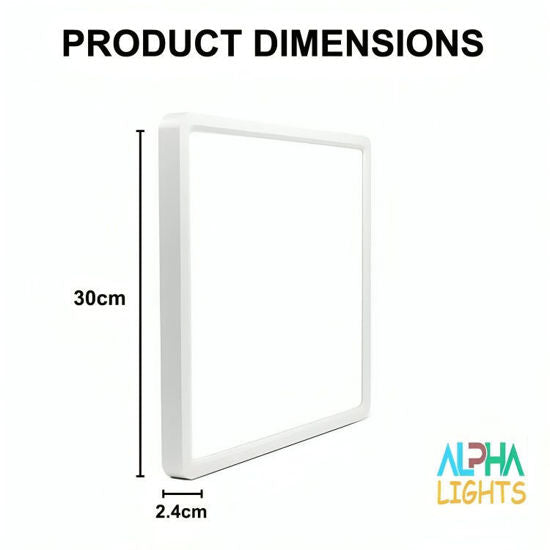 18W LED Ceiling Light 12 inch Square. 6500K Cold Light Super Bright Ceiling Lights