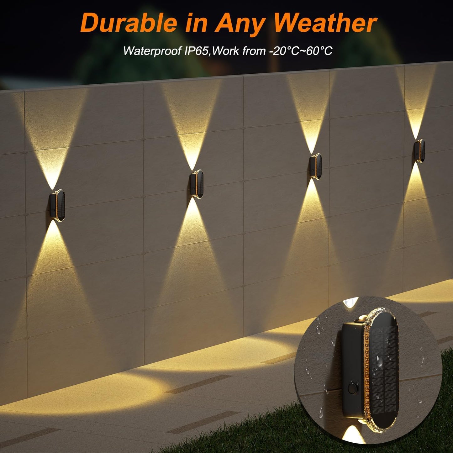 Solar Fence Lights – 4 Pack. 3 Color Options