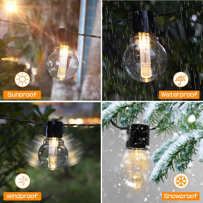 9M Solar Festoon Lights. 20 Bulbs. Remote Control