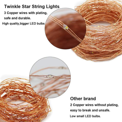 20M 200 LED Fairy String Lights – USB. Remote. 8 Modes. Warm White