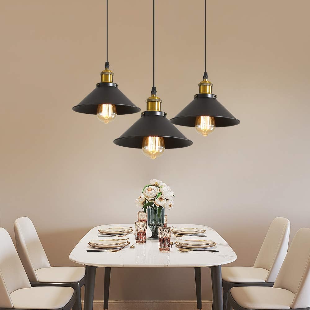 3-Light Vintage Industrial Ceiling Pendant Lamp White
