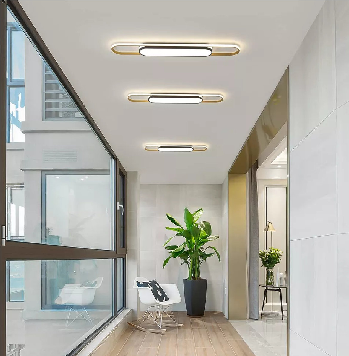 110cm Modern Ceiling Light – Remote-Controlled LED Lighting for Kitchens. Dining Rooms. and Hallways