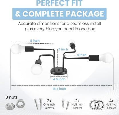 Sputnik Ceiling Light 8-Light Adjustable Modern Flush Mount