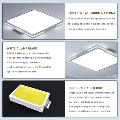 36W LED Flush Mount Ceiling Light. 6500K Cool White. 3600lm. 40cm Round Black Frame Light for Bedroom. Bathroom. Living Room
