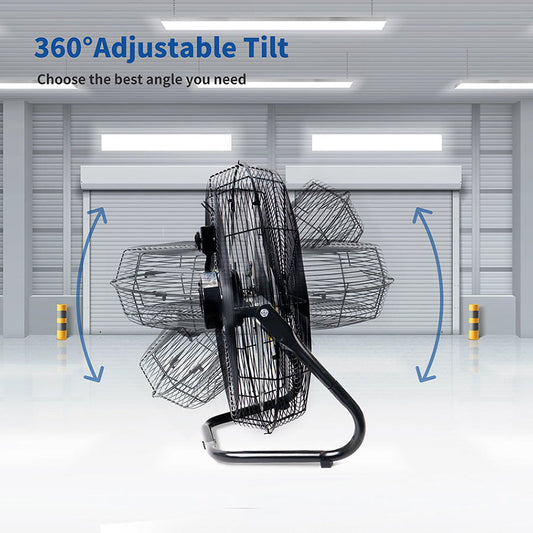 Versatile 20 Inch Heavy Duty Metal Cradle Floor Fans with 360° Tilt
