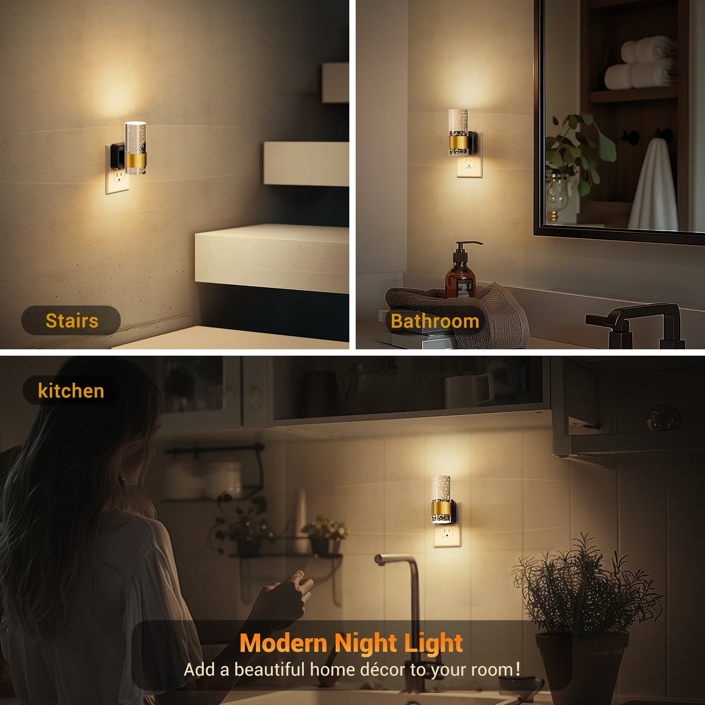 Plug-in Night Light Acrylic Bubble Style