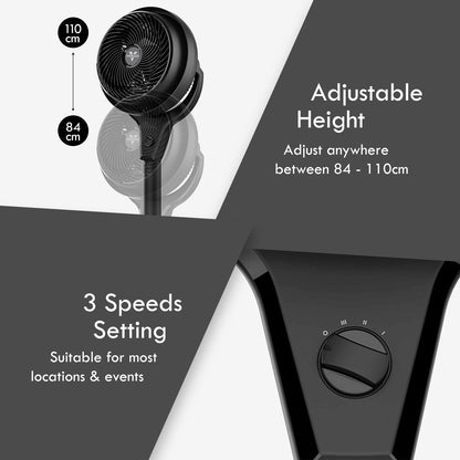 Vornado Energy Smart™ 10in Stand Air Circulator Fan. Vortex Action. Oscillation. 3-Speed (602-AN)