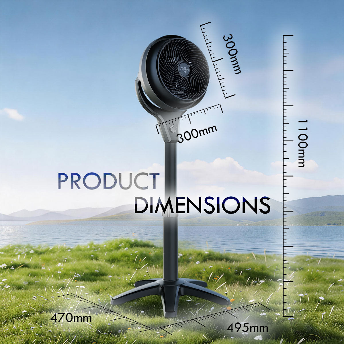 Vornado Energy Smart™ 10in Stand Air Circulator Fan. Vortex Action. Oscillation. 3-Speed (602-AN)