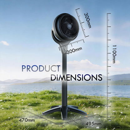Vornado Energy Smart™ 10in Stand Air Circulator Fan. Vortex Action. Oscillation. 3-Speed (602-AN)
