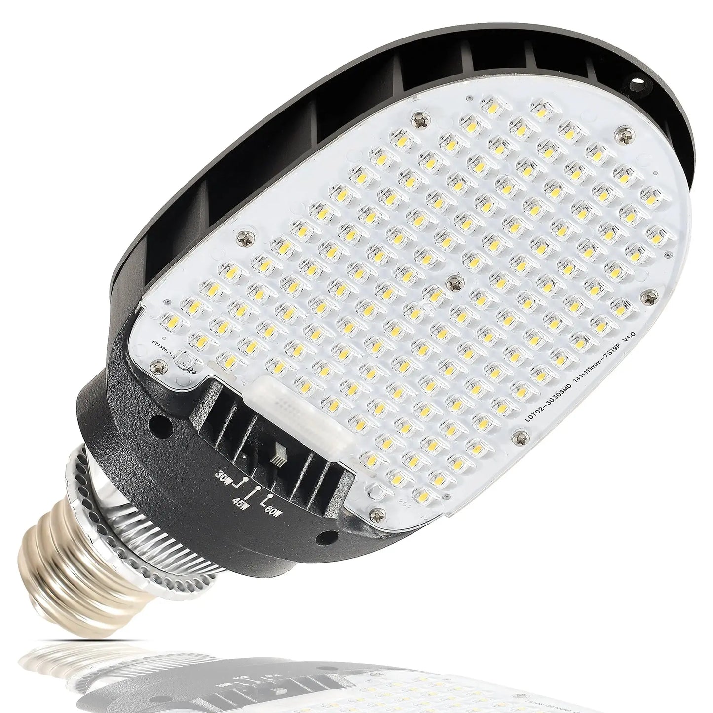LED Corn Bulb E39 Base - 30/45/60W Selectable - Up to 8.400 Lumens 5000K Daylight - 200W MH/HPS Replacement - Commercial Retrofit Light for Parking Lot. Street & Wall Pack