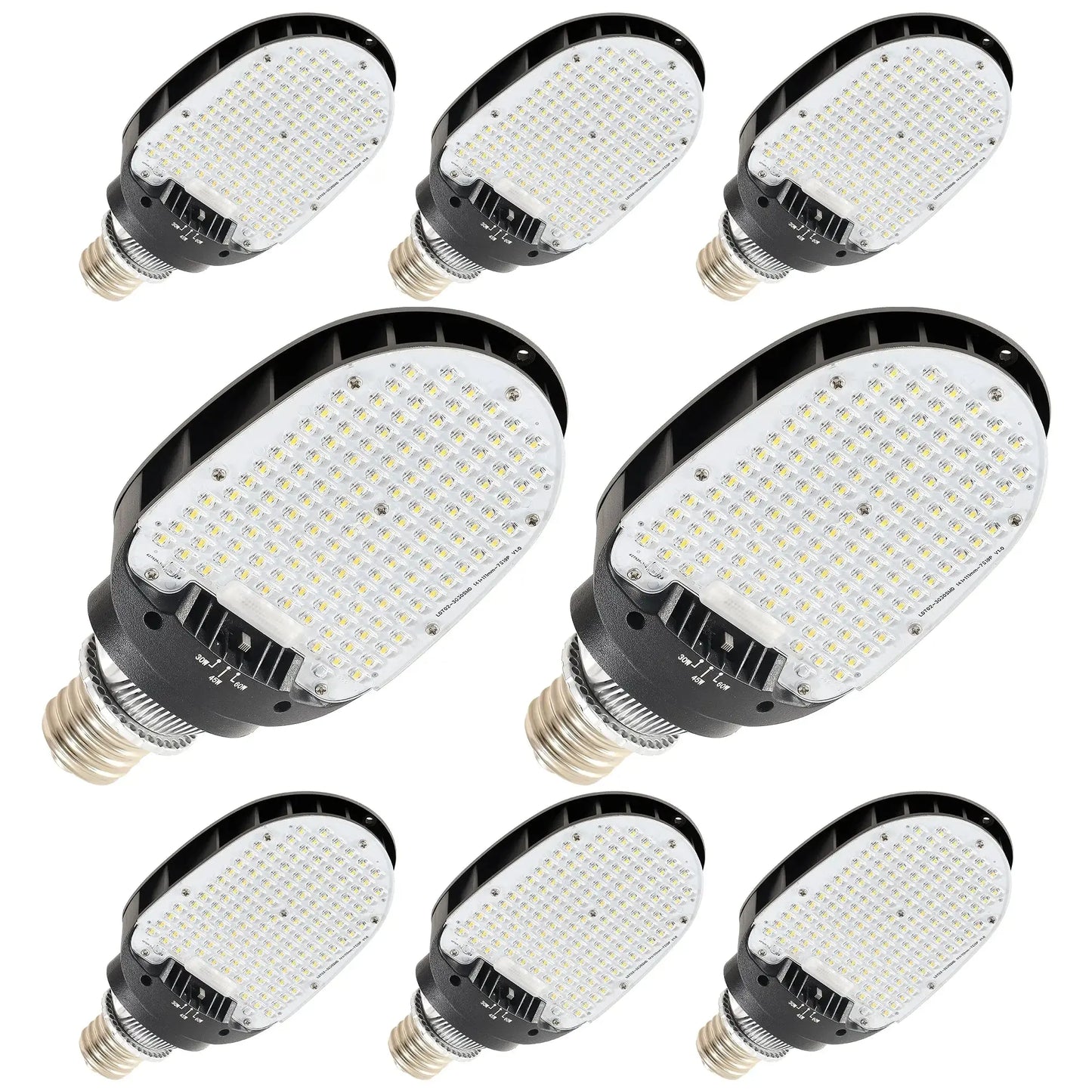 LED Corn Bulb E39 Base - 30/45/60W Selectable - Up to 8.400 Lumens 5000K Daylight - 200W MH/HPS Replacement - Commercial Retrofit Light for Parking Lot. Street & Wall Pack